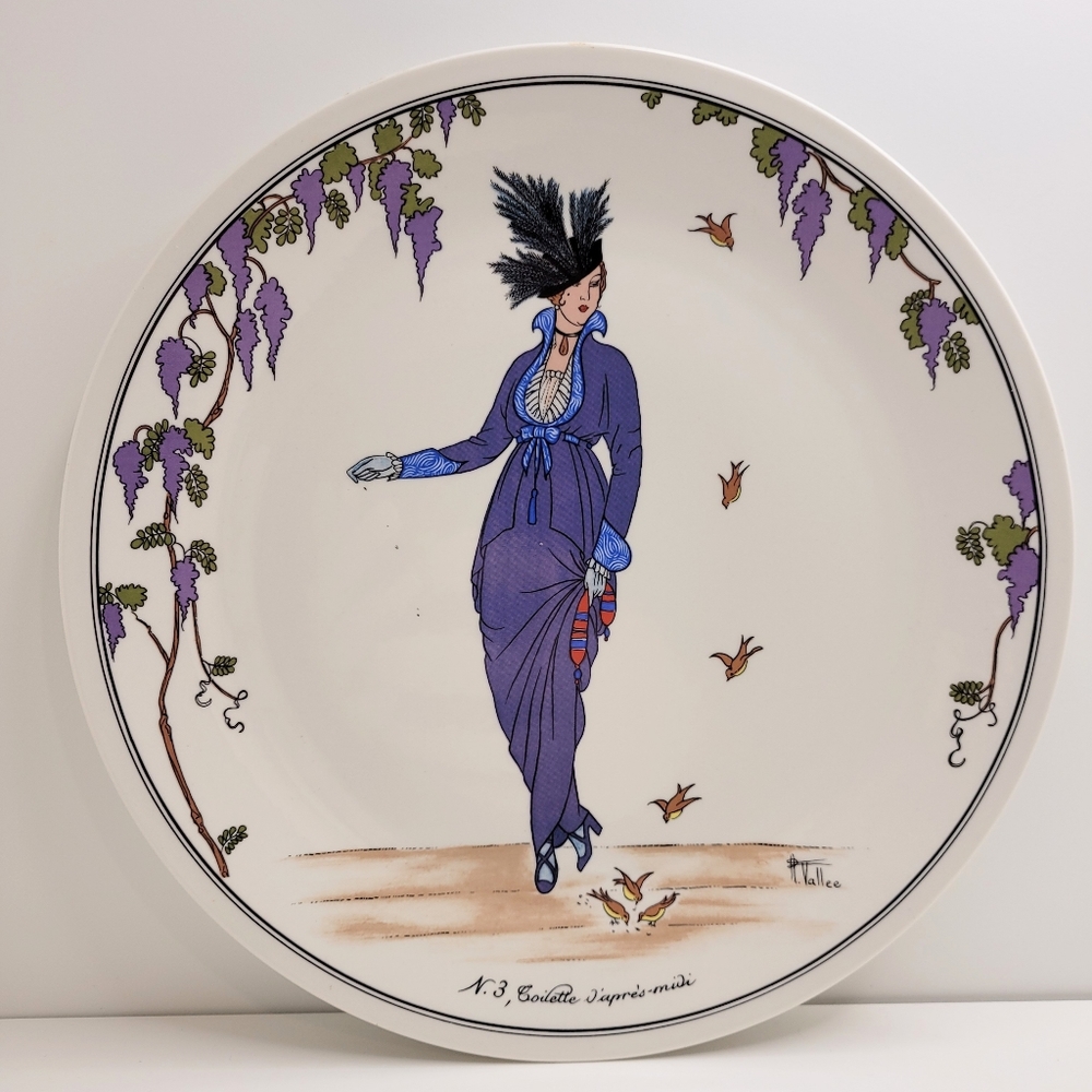 VILLEROY & BOCH Salad Plate Design 1900 No.3 Coilette l'apre-midi Feeding Birds